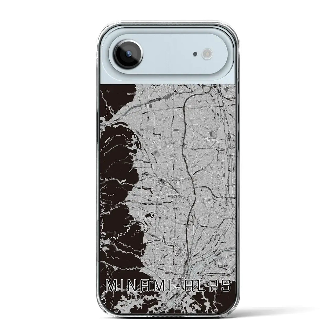 【南アルプス(山梨県)】地図柄iPhoneケース(クリアタイプ)モノトーン・iPhone 17 Pro Max 用