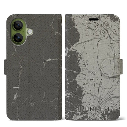 【南アルプス（山梨県）】地図柄iPhoneケース（手帳タイプ）