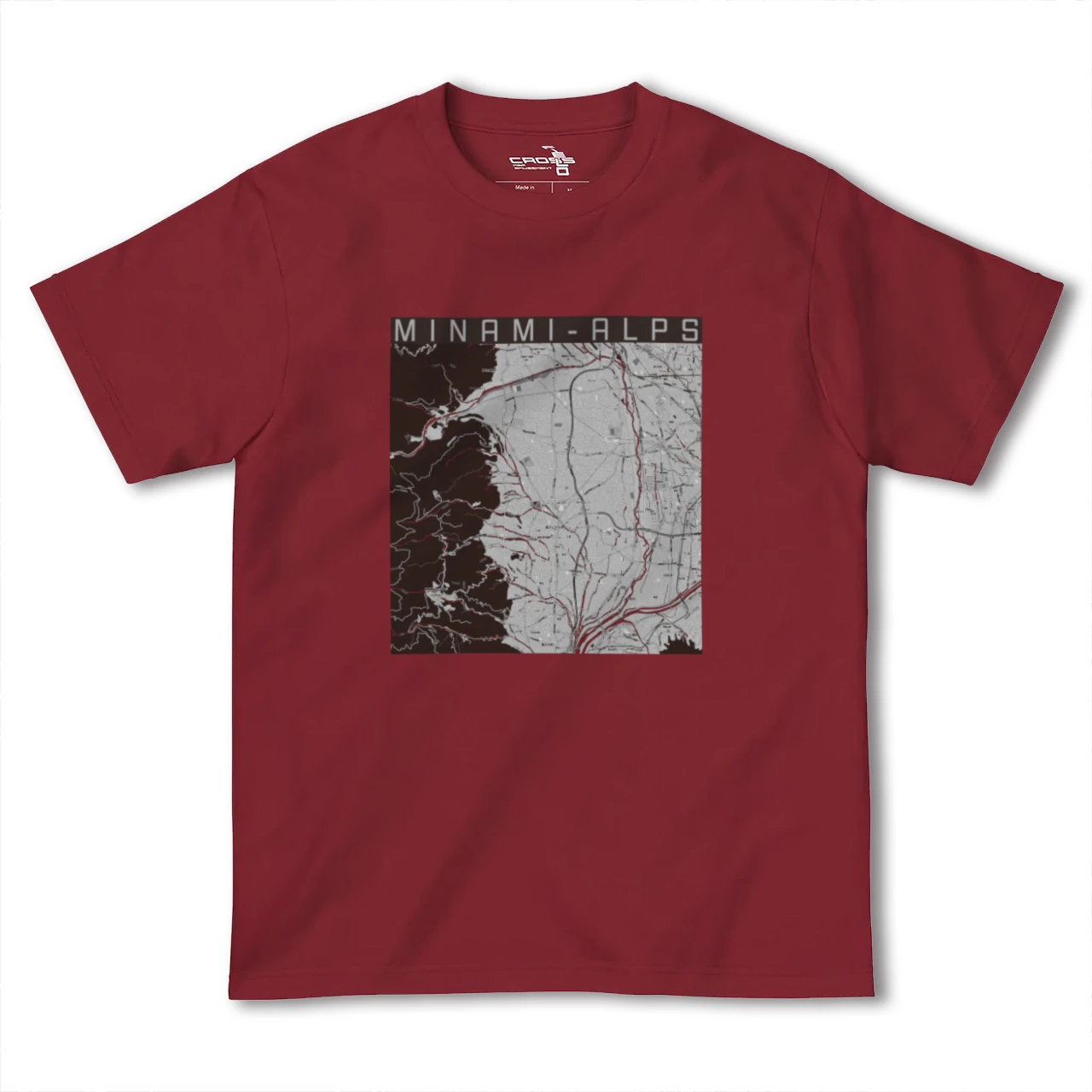 【南アルプス（山梨県）】地図柄ヘビーウェイトTシャツ