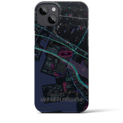 【南船橋（千葉県）】地図柄iPhoneケース（バックカバータイプ）