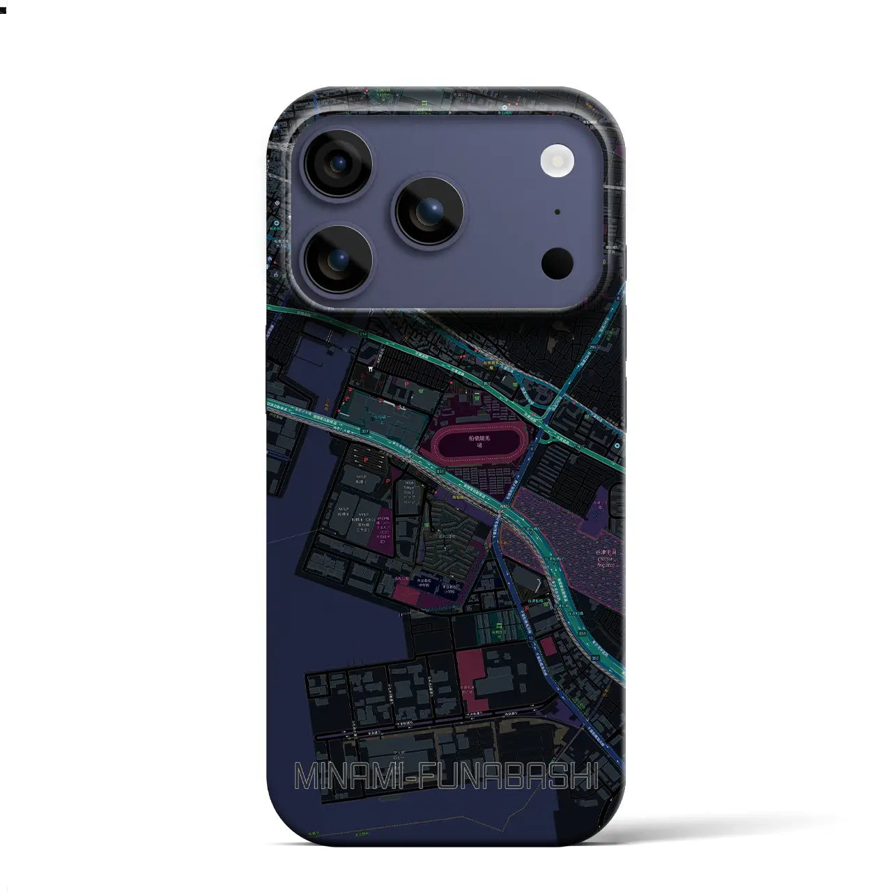 【南船橋（千葉県）】地図柄iPhoneケース（バックカバータイプ）