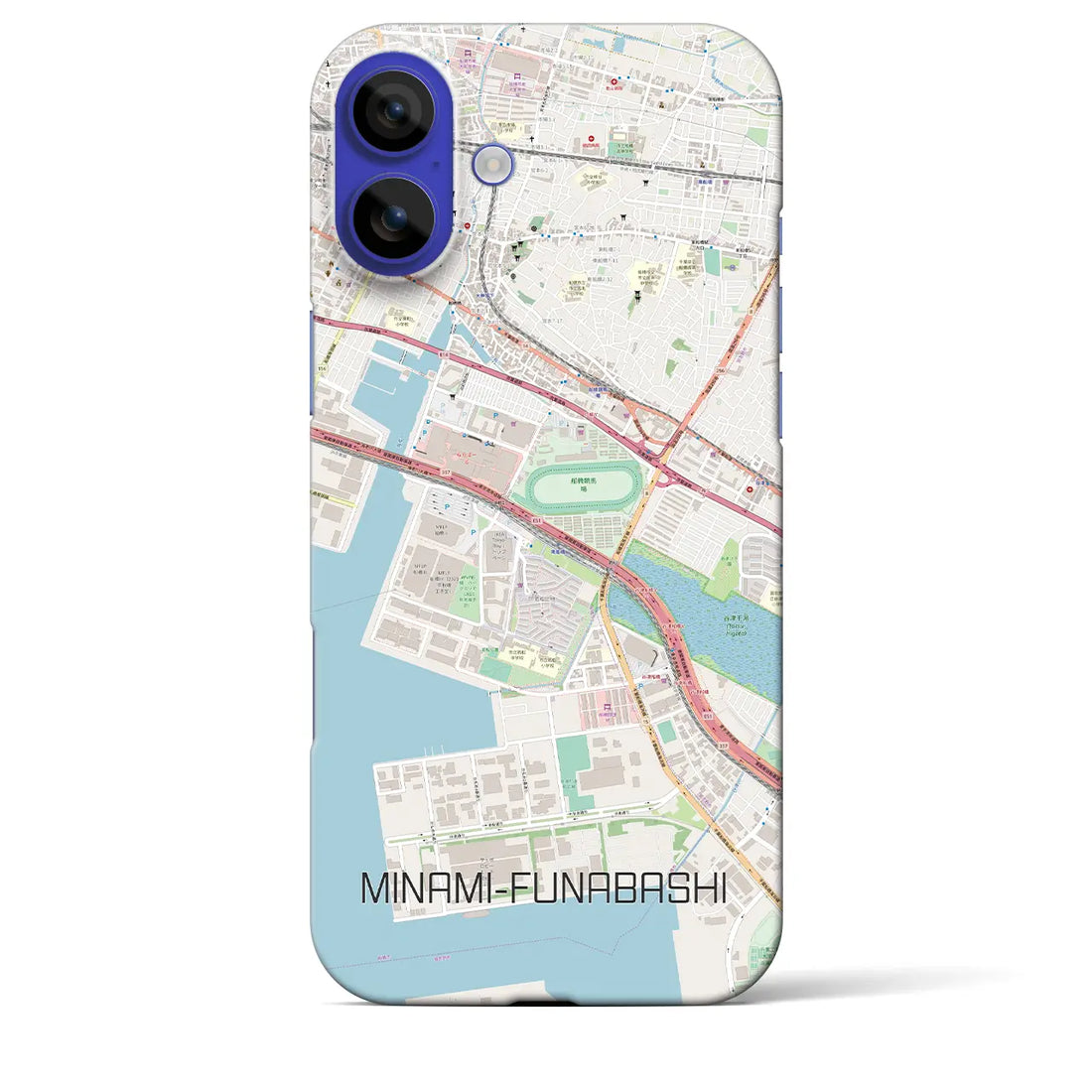 【南船橋(千葉県)】地図柄iPhoneケース(バックカバータイプ)ナチュラル・iPhone 16 Pro Max 用