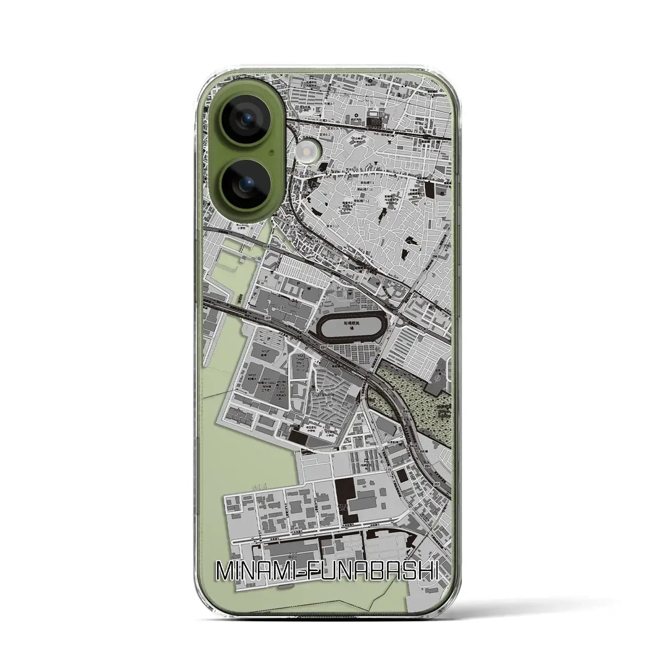 【南船橋（千葉県）】地図柄iPhoneケース（クリアタイプ）
