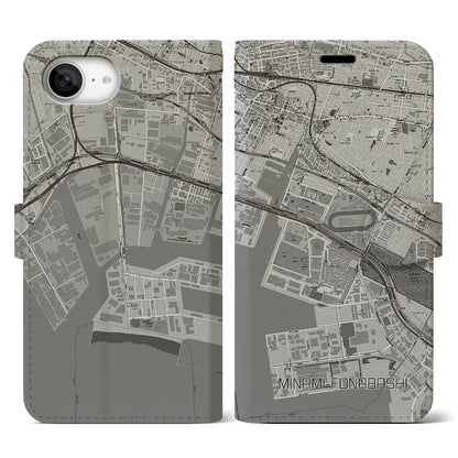 【南船橋（千葉県）】地図柄iPhoneケース（手帳タイプ）