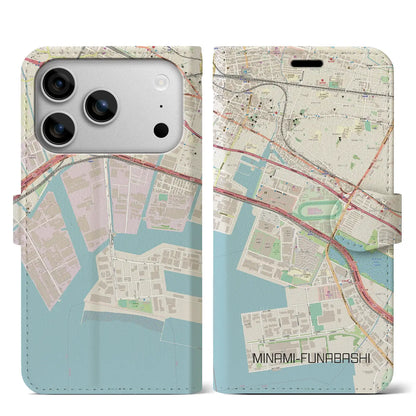 【南船橋（千葉県）】地図柄iPhoneケース（手帳タイプ）