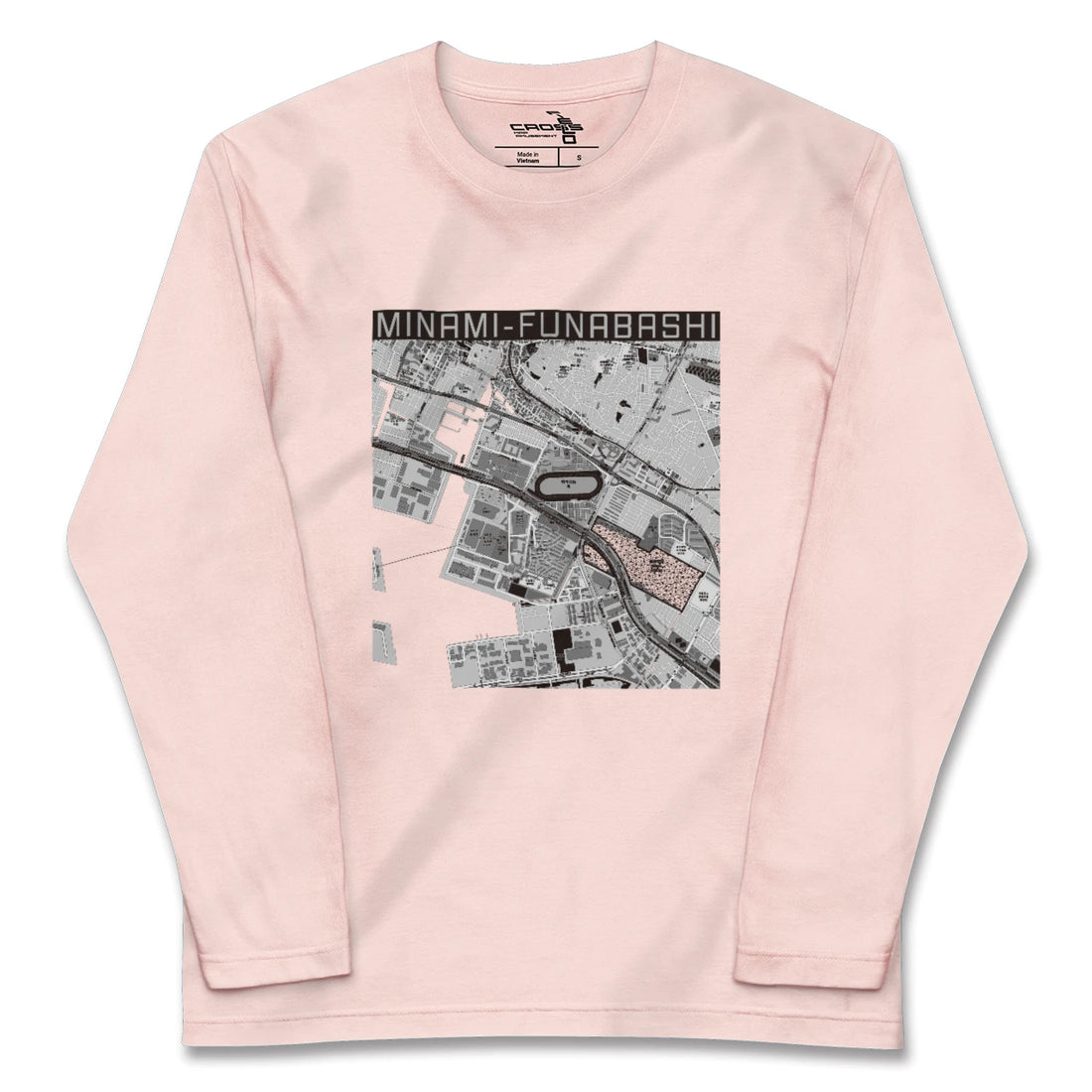 【南船橋（千葉県）】地図柄ロングスリーブTシャツ