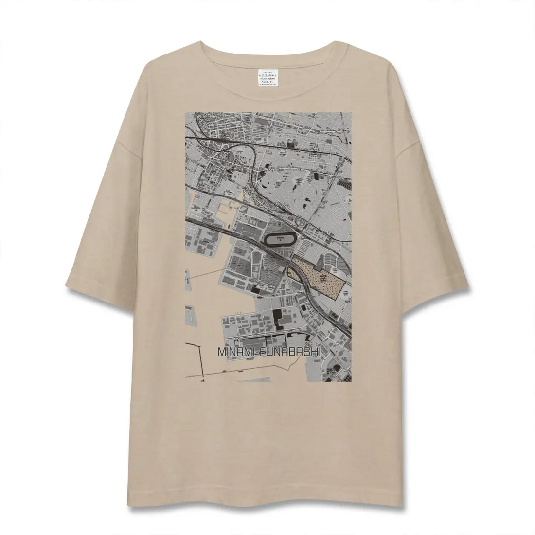 【南船橋（千葉県）】地図柄ビッグシルエットTシャツ