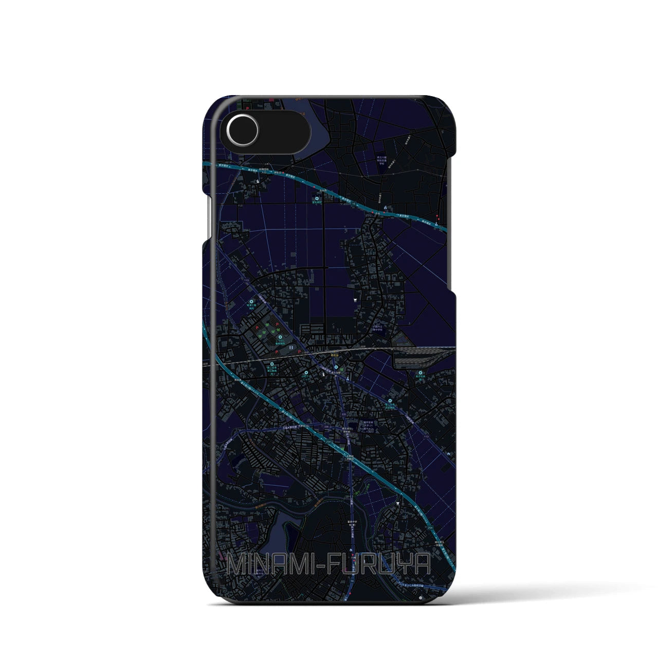 【南古谷（埼玉県）】地図柄iPhoneケース（バックカバータイプ）