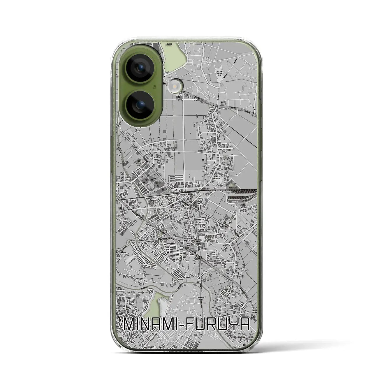 【南古谷（埼玉県）】地図柄iPhoneケース（クリアタイプ）