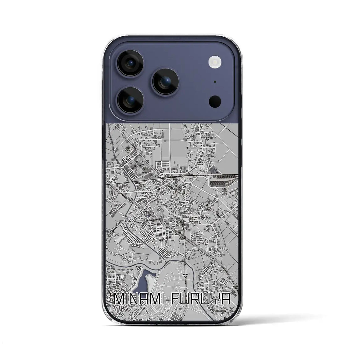 【南古谷（埼玉県）】地図柄iPhoneケース（クリアタイプ）モノトーン・iPhone 17 Pro Max 用
