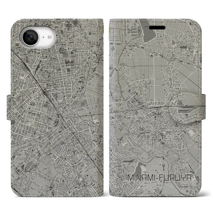 【南古谷（埼玉県）】地図柄iPhoneケース（手帳タイプ）