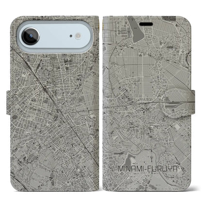 【南古谷（埼玉県）】地図柄iPhoneケース（手帳タイプ）