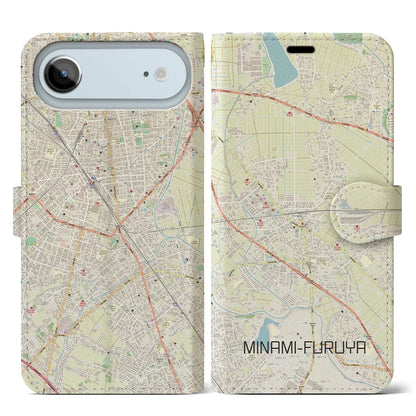 【南古谷（埼玉県）】地図柄iPhoneケース（手帳タイプ）