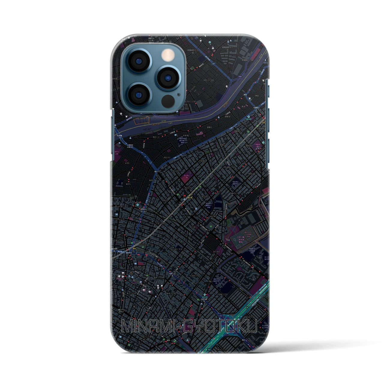 【南行徳（千葉県）】地図柄iPhoneケース（バックカバータイプ）