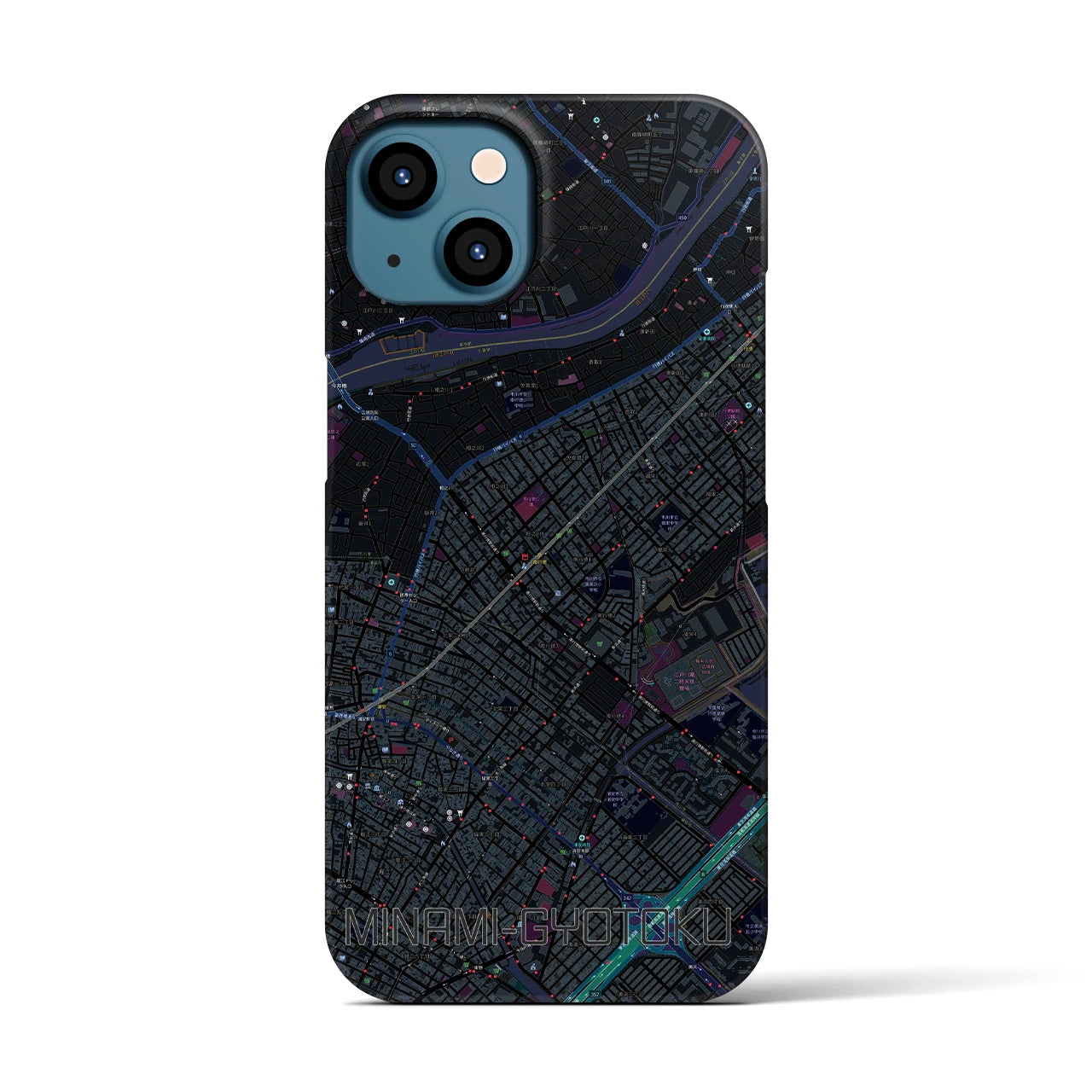 【南行徳（千葉県）】地図柄iPhoneケース（バックカバータイプ）