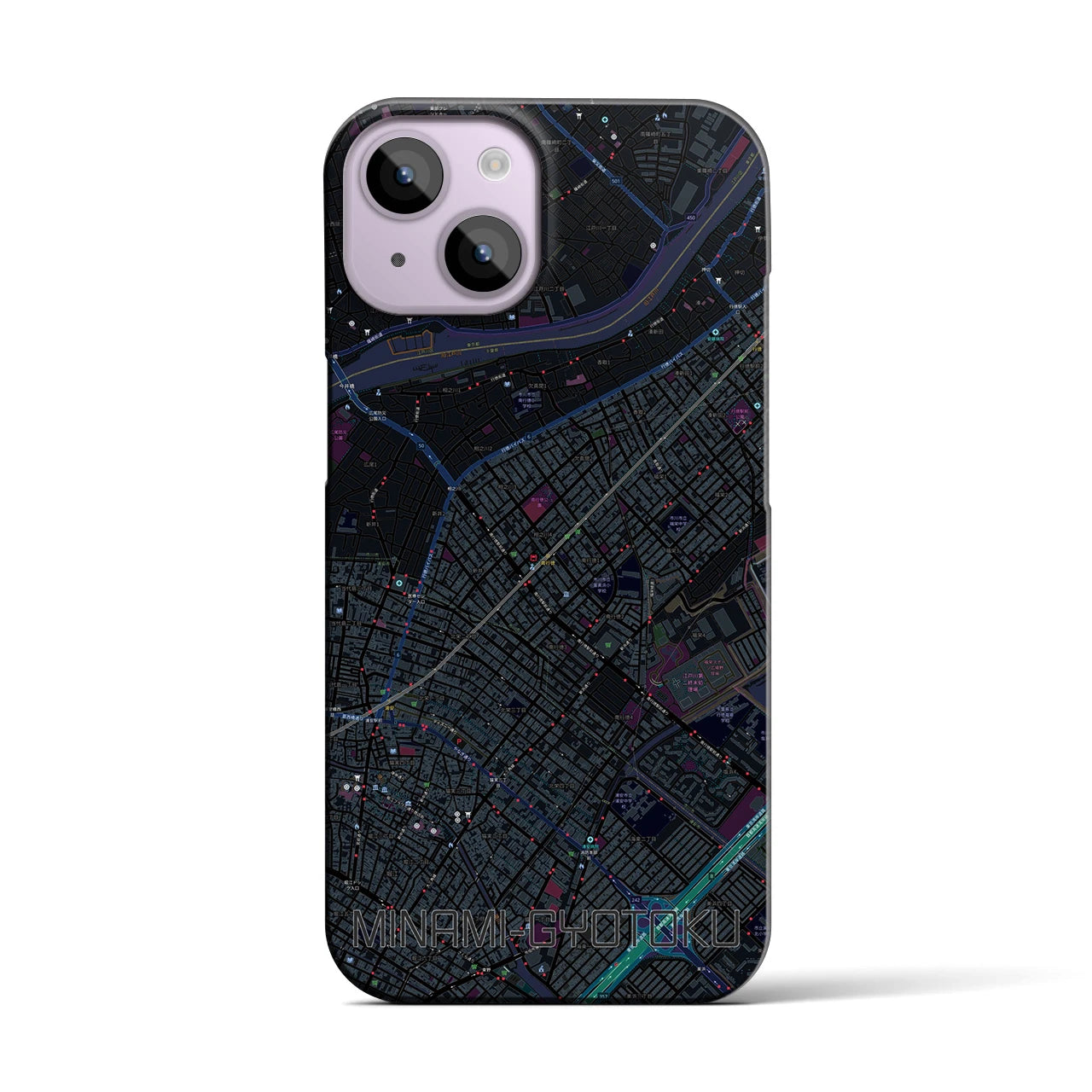 【南行徳（千葉県）】地図柄iPhoneケース（バックカバータイプ）
