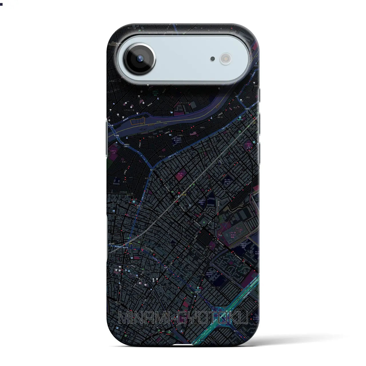 【南行徳（千葉県）】地図柄iPhoneケース（バックカバータイプ）