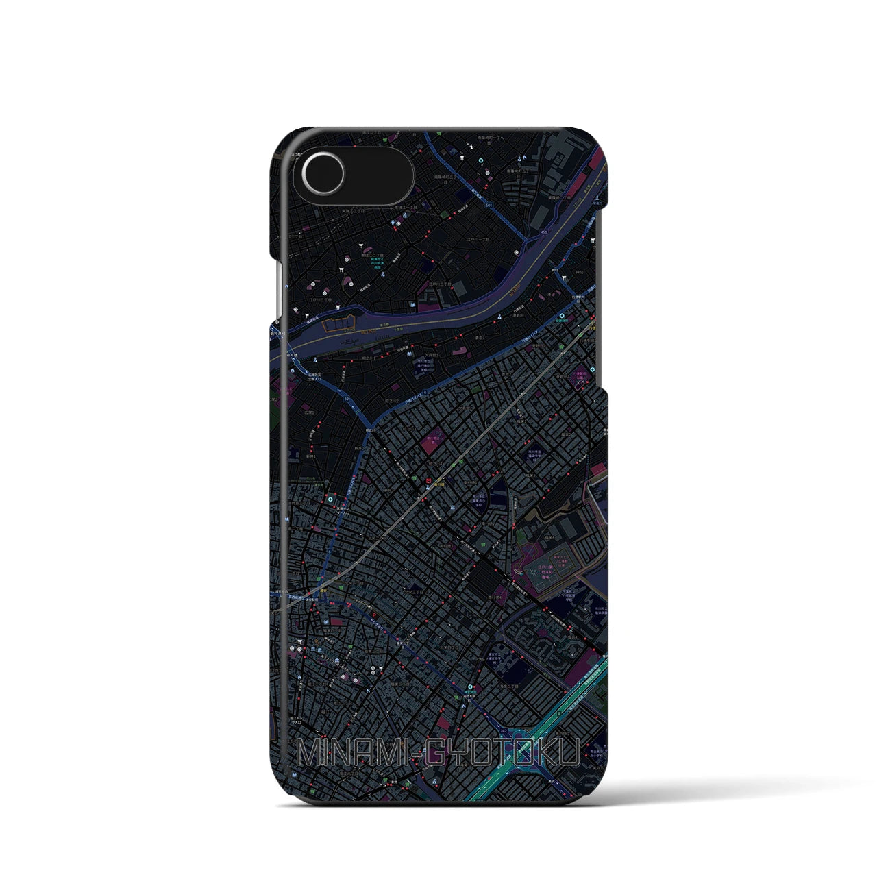 【南行徳（千葉県）】地図柄iPhoneケース（バックカバータイプ）