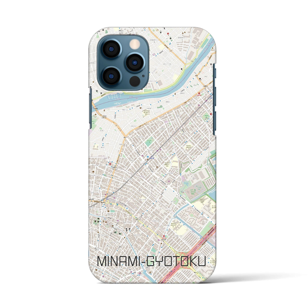 【南行徳（千葉県）】地図柄iPhoneケース（バックカバータイプ）