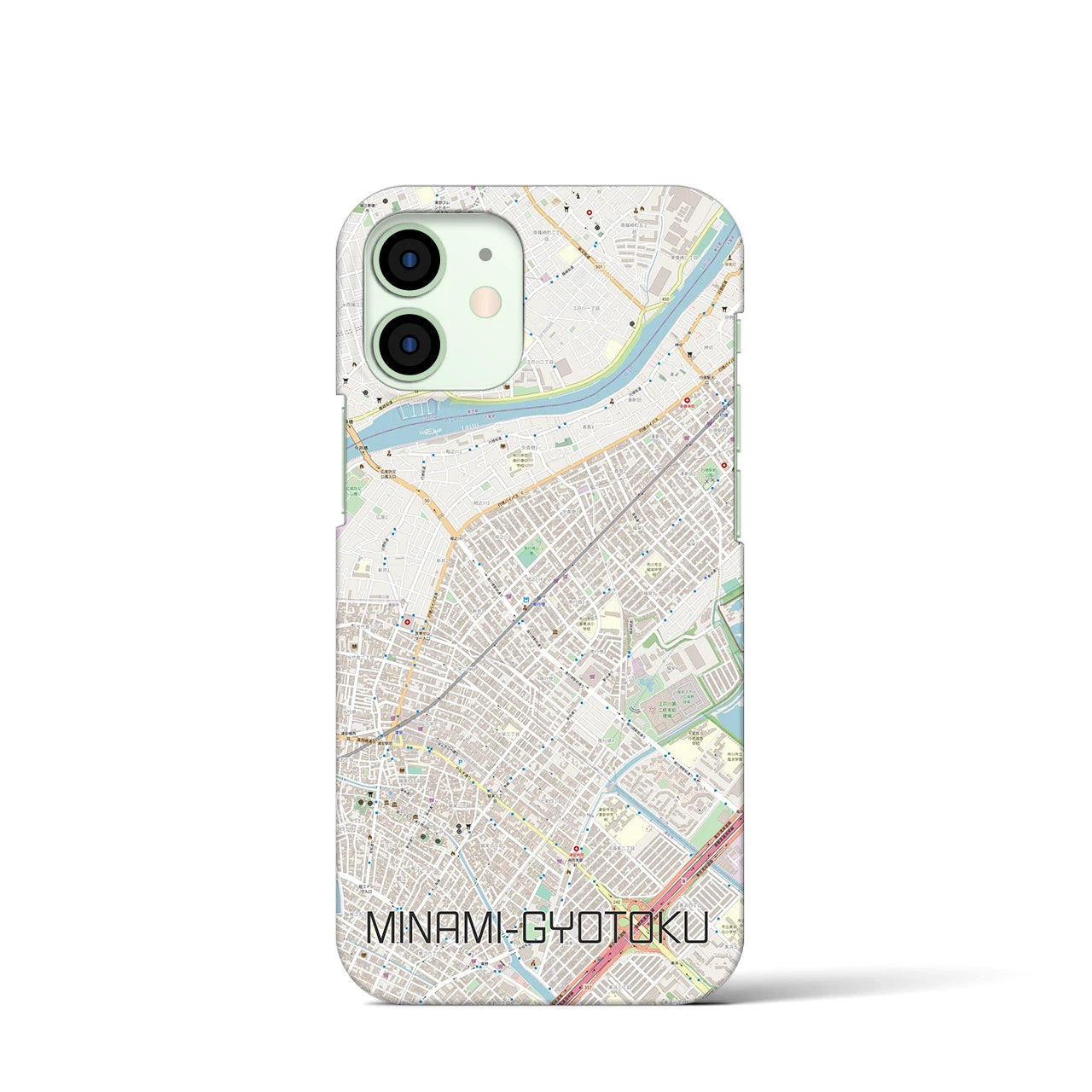 【南行徳（千葉県）】地図柄iPhoneケース（バックカバータイプ）