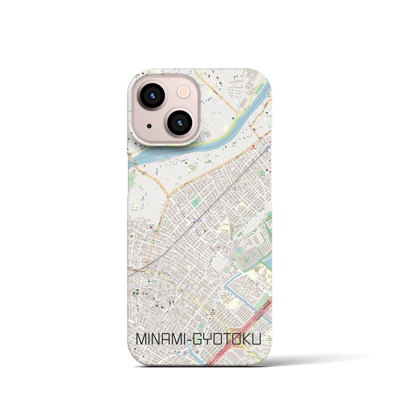 【南行徳（千葉県）】地図柄iPhoneケース（バックカバータイプ）