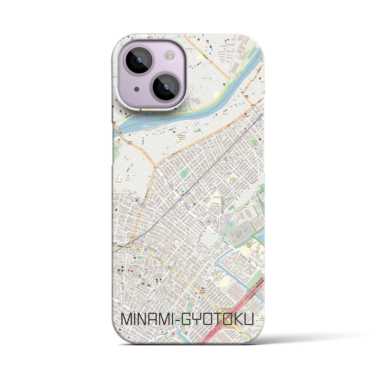 【南行徳（千葉県）】地図柄iPhoneケース（バックカバータイプ）