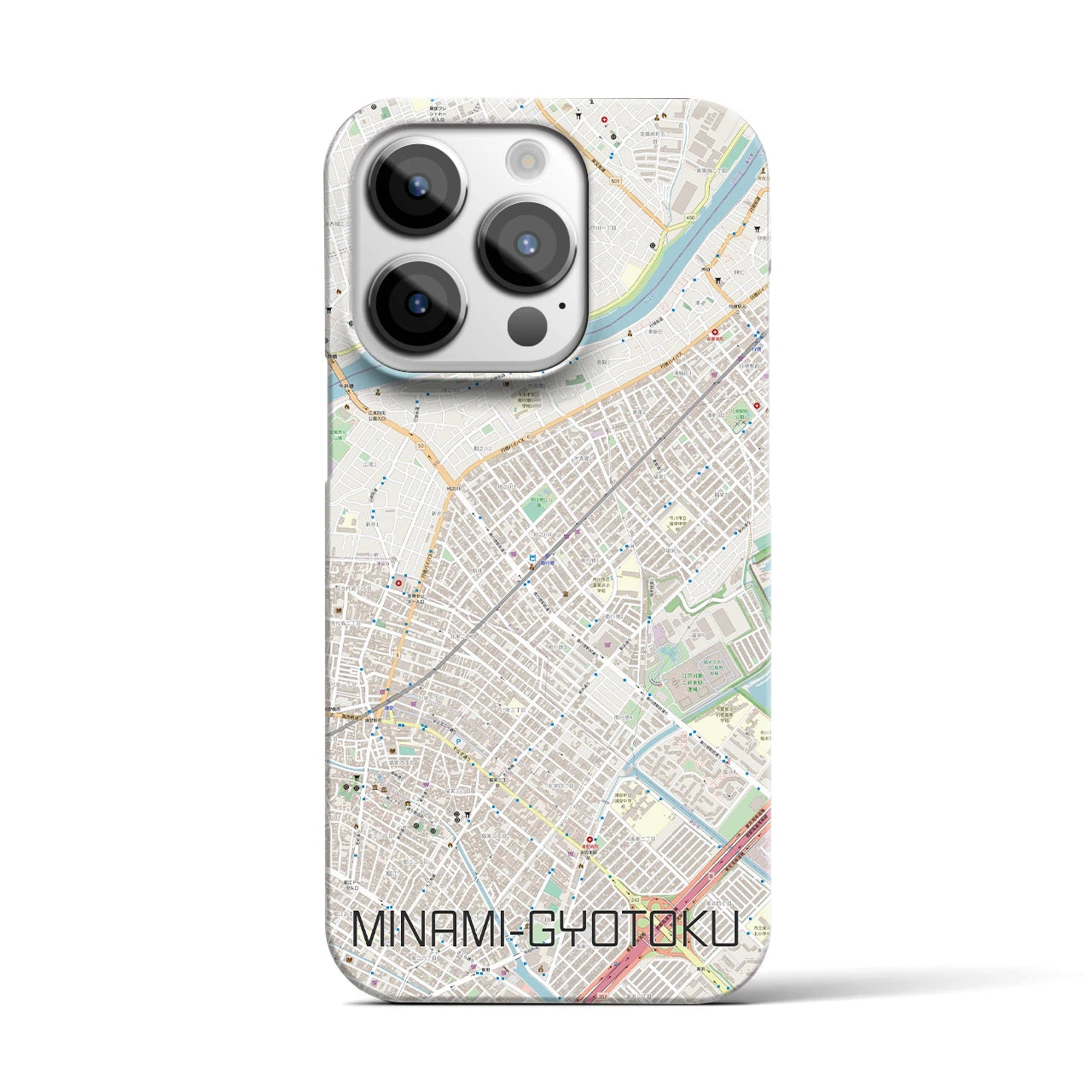 【南行徳（千葉県）】地図柄iPhoneケース（バックカバータイプ）