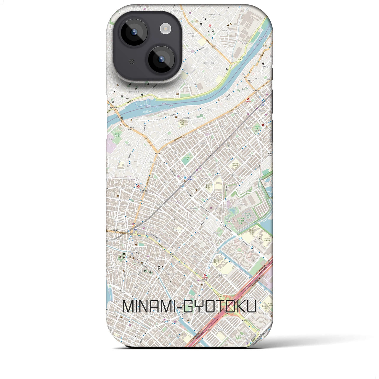 【南行徳（千葉県）】地図柄iPhoneケース（バックカバータイプ）
