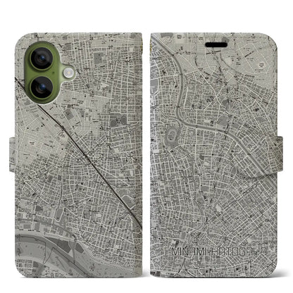 【南鳩ヶ谷（埼玉県）】地図柄iPhoneケース（手帳タイプ）