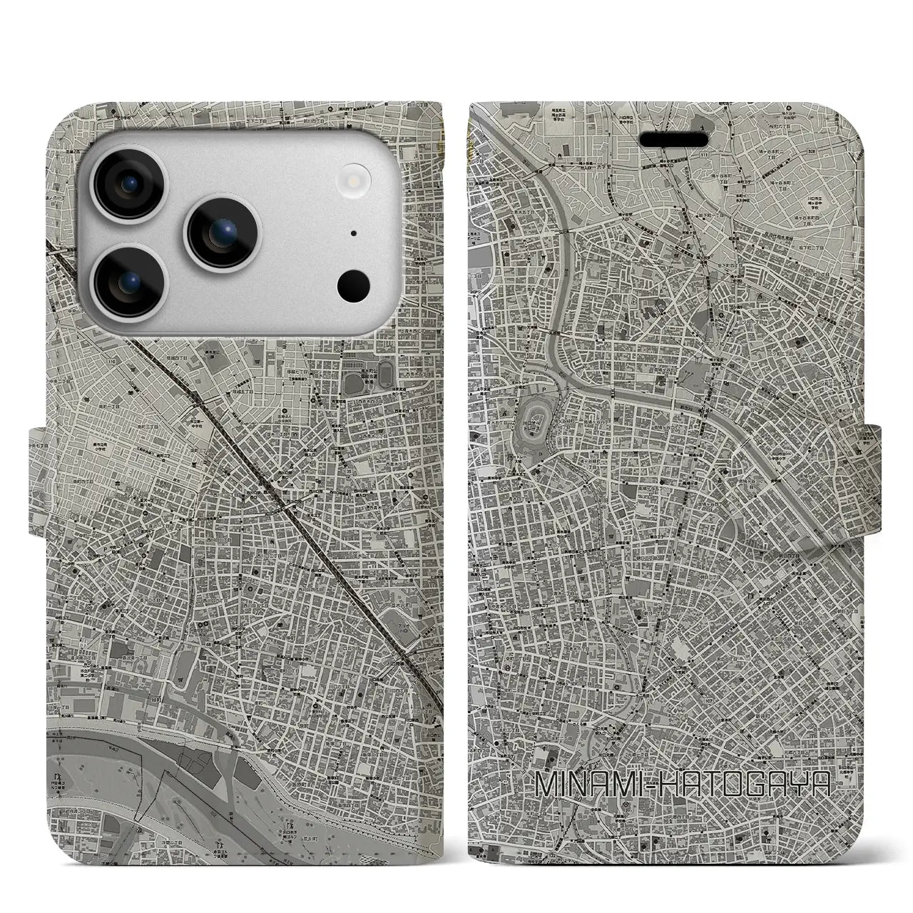 【南鳩ヶ谷（埼玉県）】地図柄iPhoneケース（手帳タイプ）