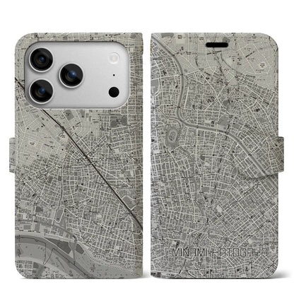 【南鳩ヶ谷（埼玉県）】地図柄iPhoneケース（手帳タイプ）