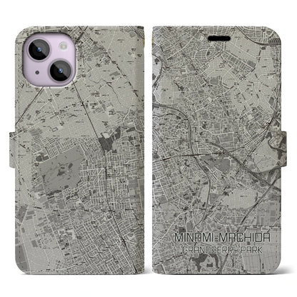 【南町田グランベリーパーク（東京都）】地図柄iPhoneケース（手帳タイプ）モノトーン・iPhone 14 用