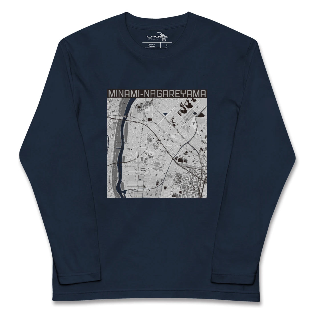 【南流山(千葉県)】地図柄ロングスリーブTシャツ