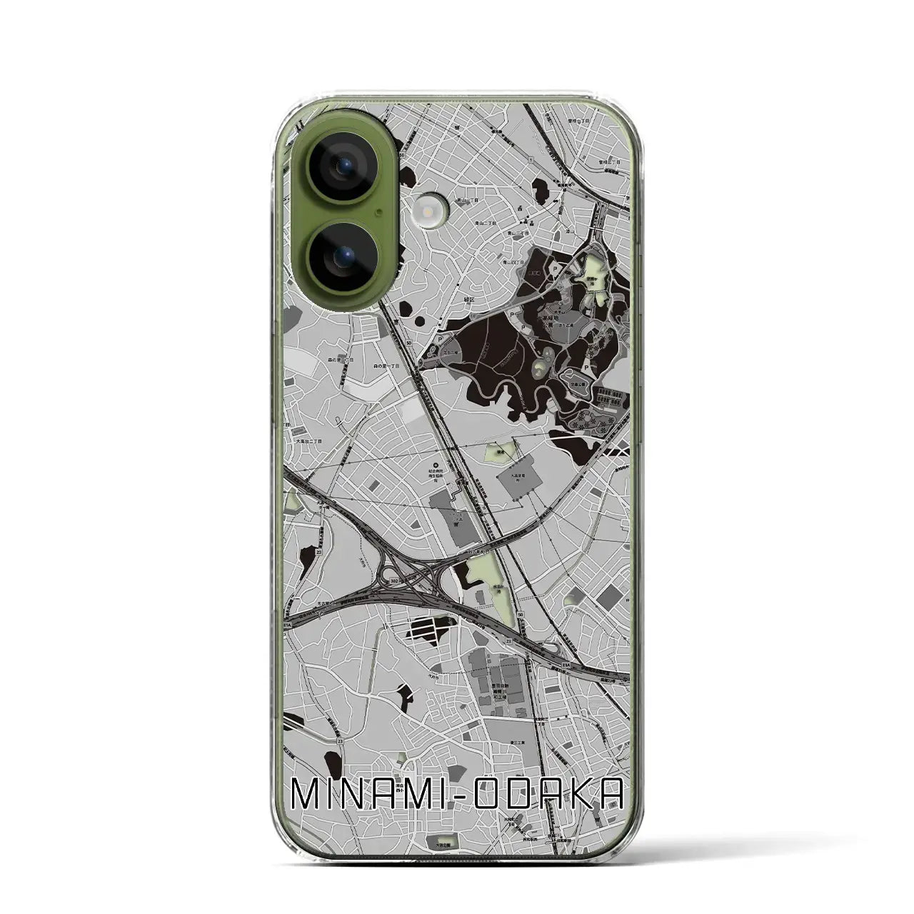 【南大高（愛知県）】地図柄iPhoneケース（クリアタイプ）モノトーン・iPhone 17 Pro Max 用