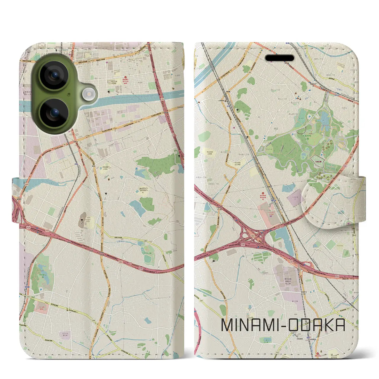 【南大高（愛知県）】地図柄iPhoneケース（手帳タイプ）