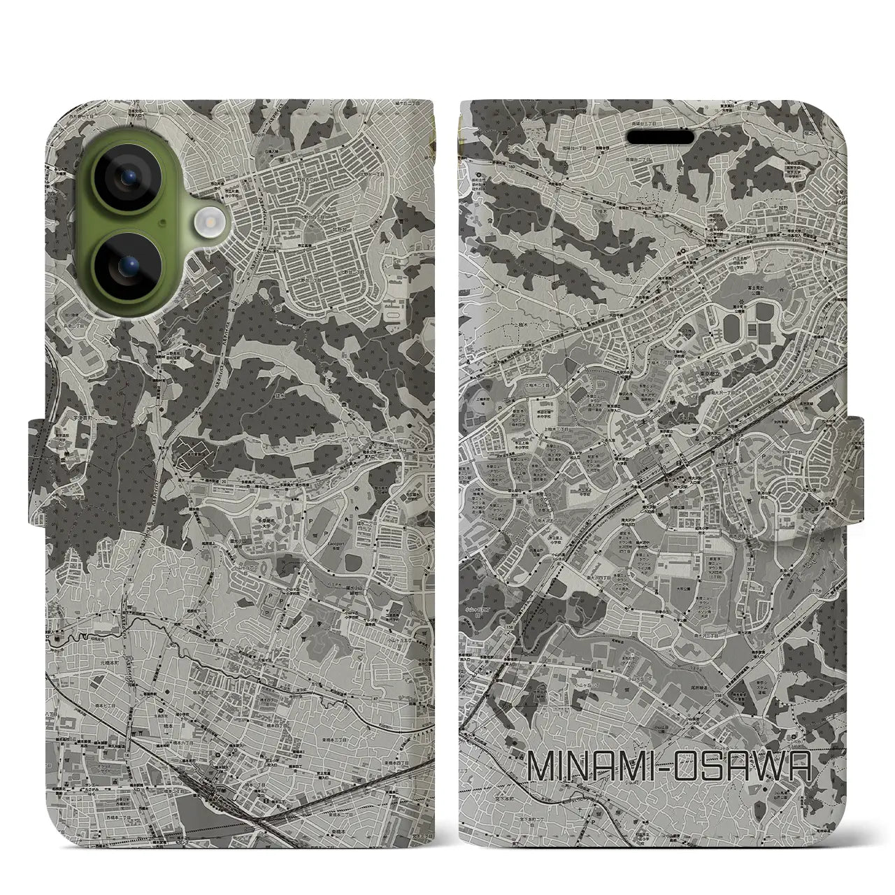 【南大沢（東京都）】地図柄iPhoneケース（手帳タイプ）