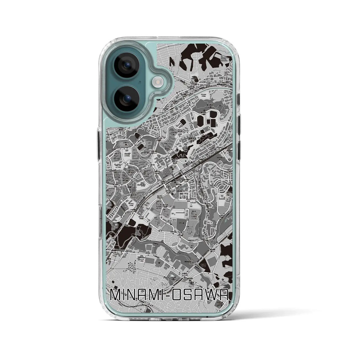【南大沢（東京都）】地図柄iPhoneケース（MagSafeタイプ）モノトーン・iPhone 16 Pro 用