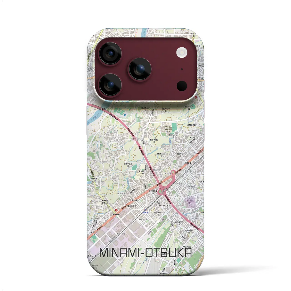 【南大塚（埼玉県）】地図柄iPhoneケース（バックカバータイプ）ブラック・iPhone 17 Pro Max 用