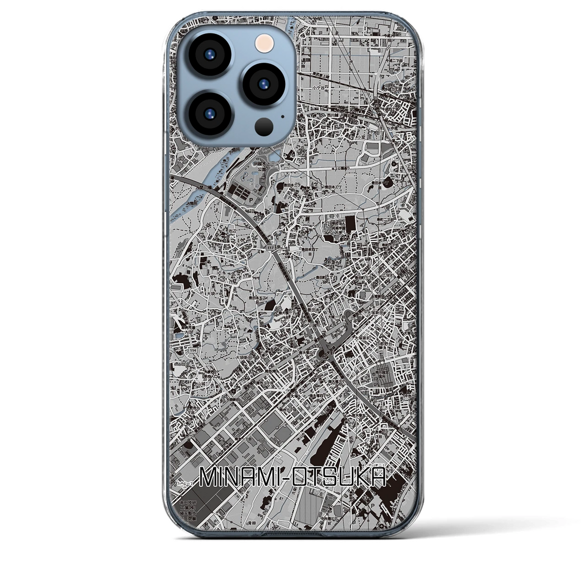 【南大塚（埼玉県）】地図柄iPhoneケース（クリアタイプ）