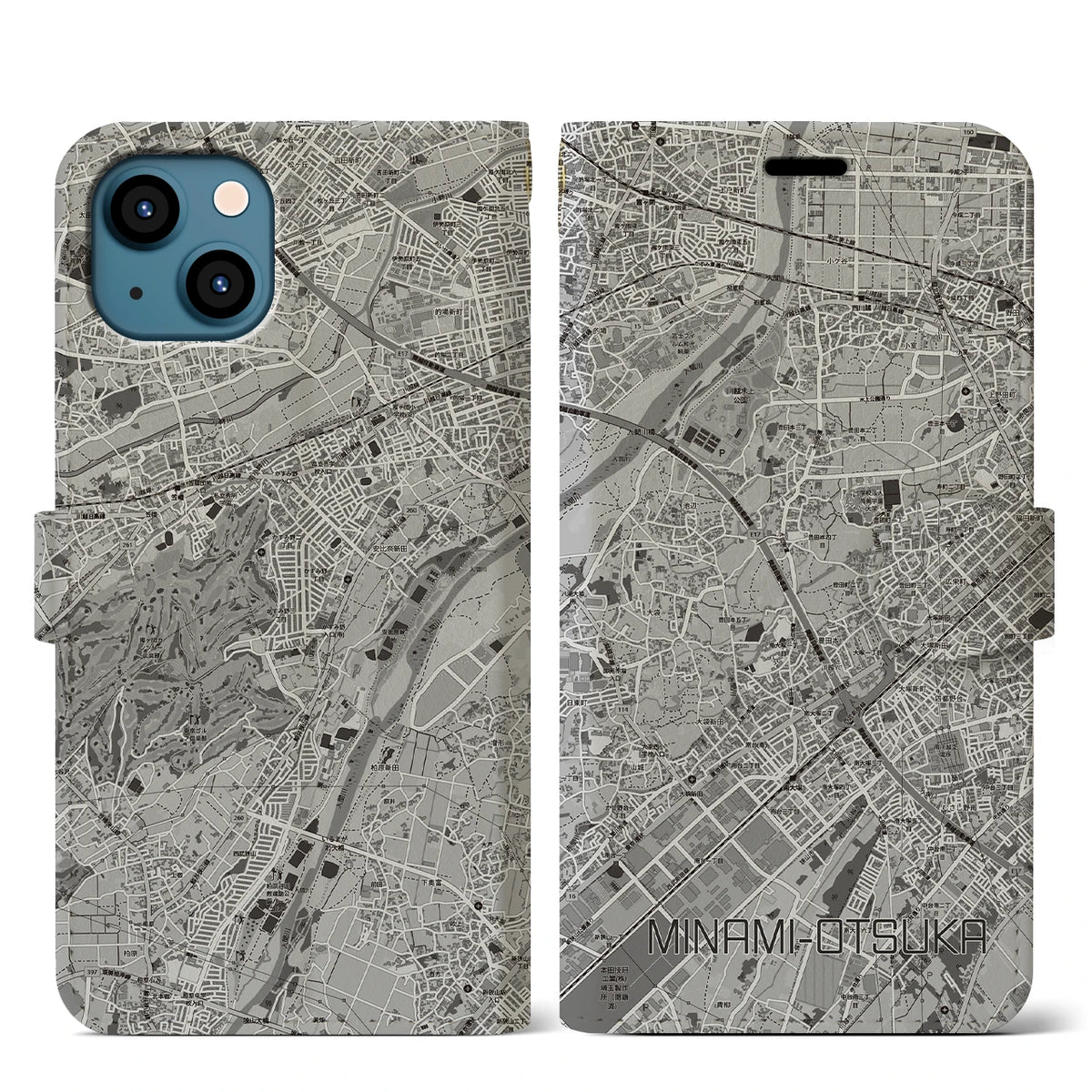 【南大塚（埼玉県）】地図柄iPhoneケース（手帳タイプ）