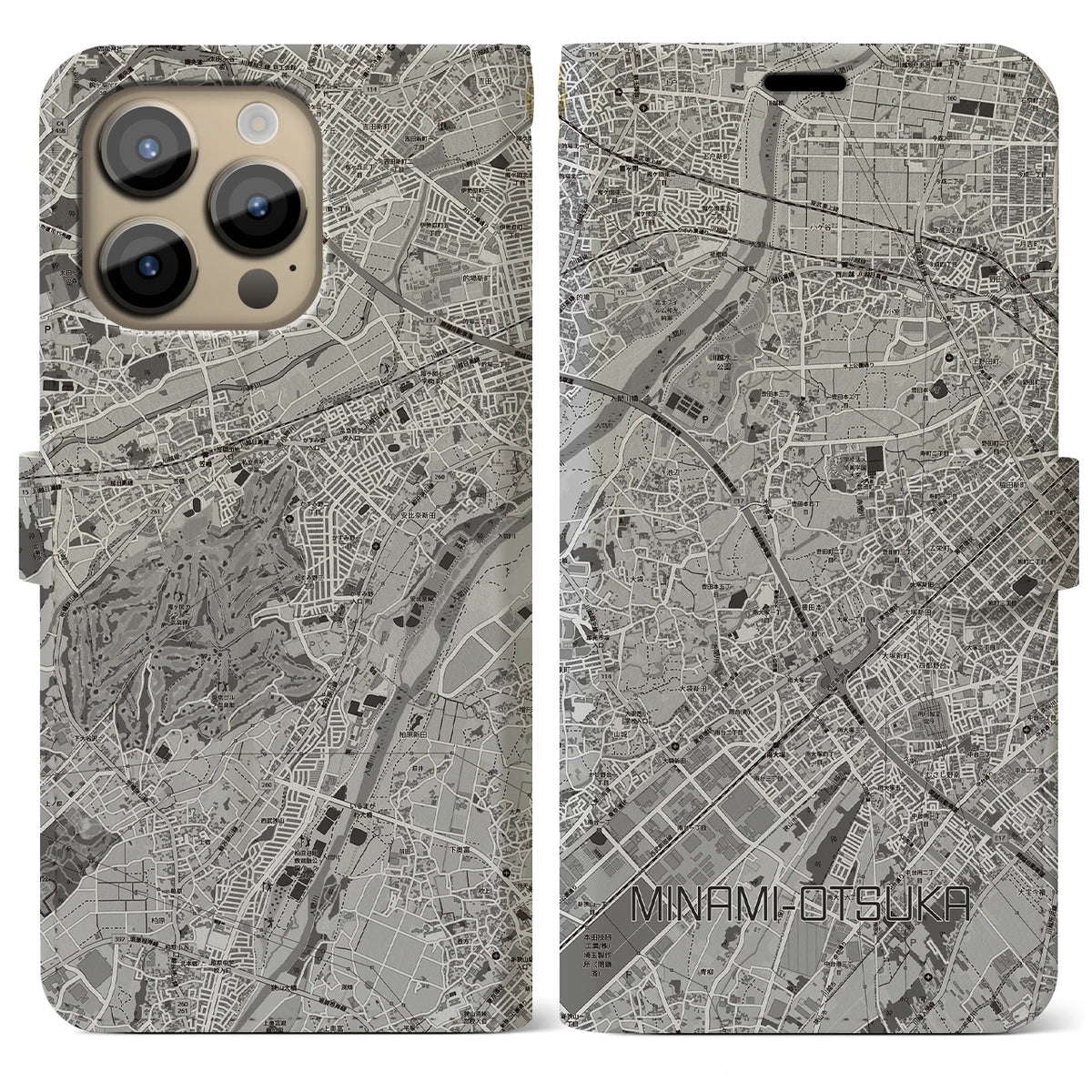 【南大塚（埼玉県）】地図柄iPhoneケース（手帳タイプ）