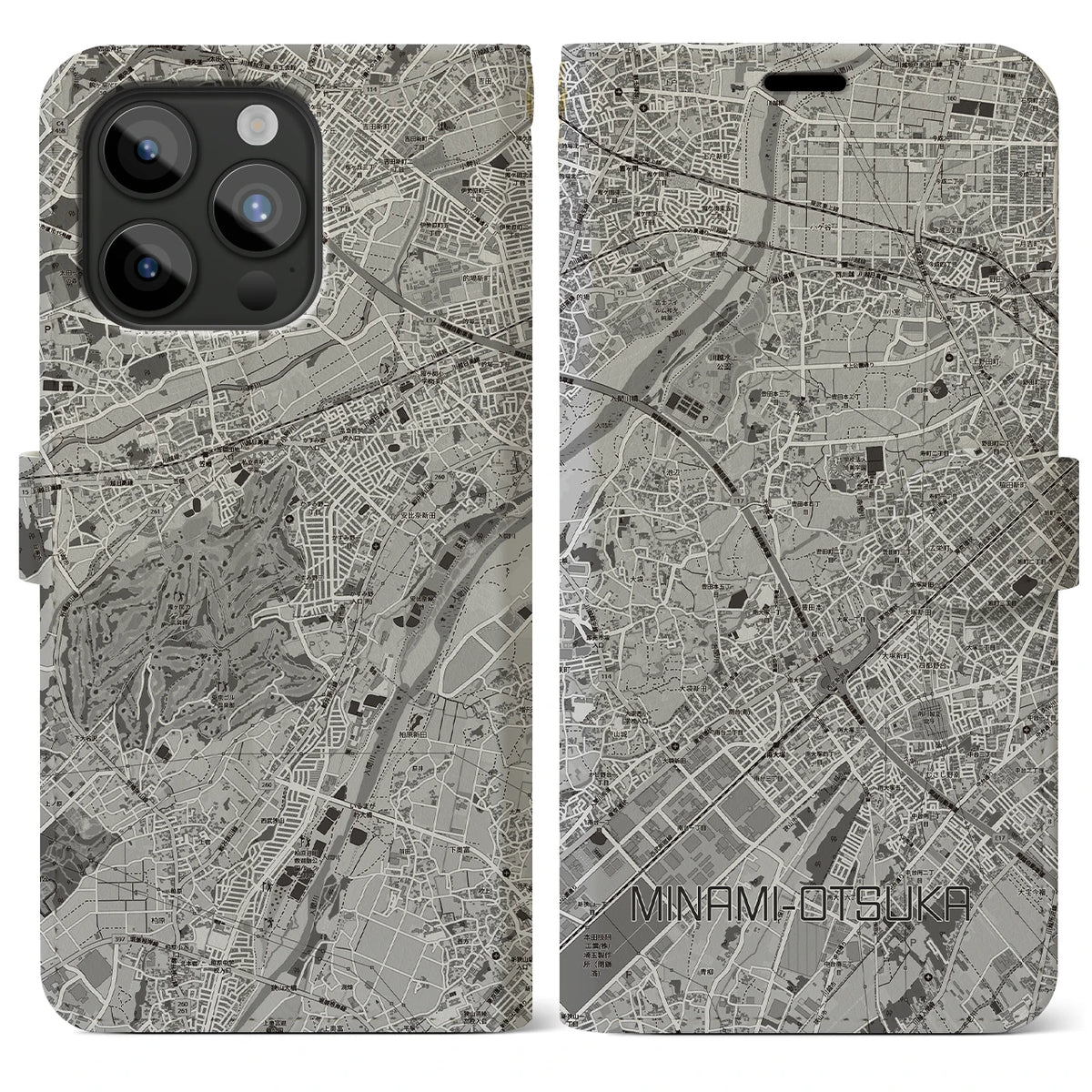 【南大塚（埼玉県）】地図柄iPhoneケース（手帳タイプ）