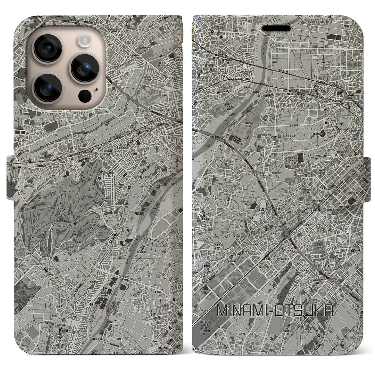 【南大塚（埼玉県）】地図柄iPhoneケース（手帳タイプ）