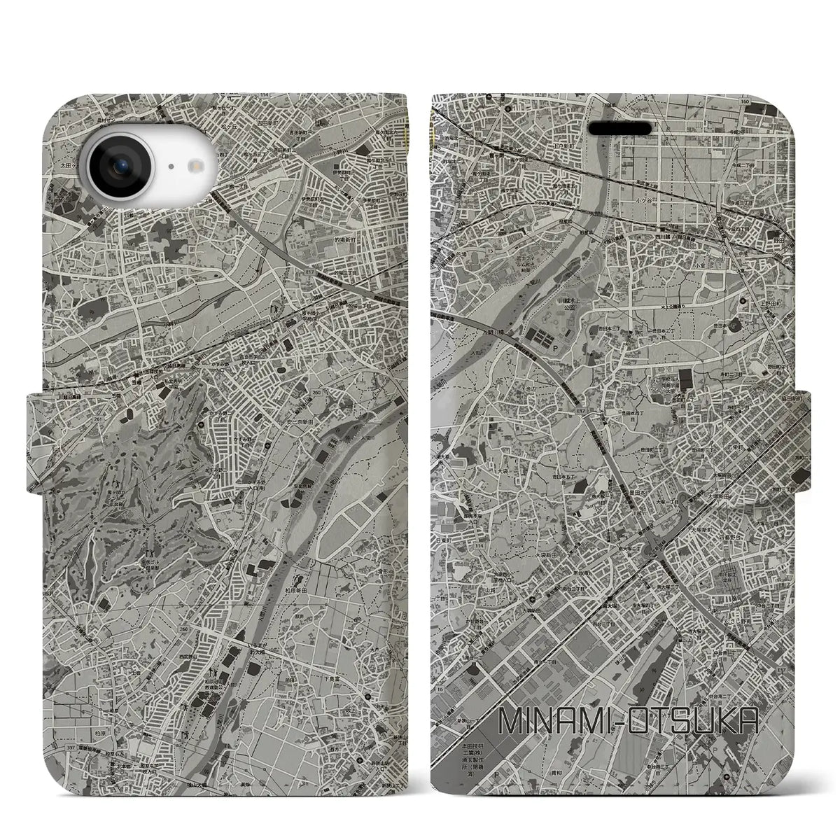 【南大塚（埼玉県）】地図柄iPhoneケース（手帳タイプ）