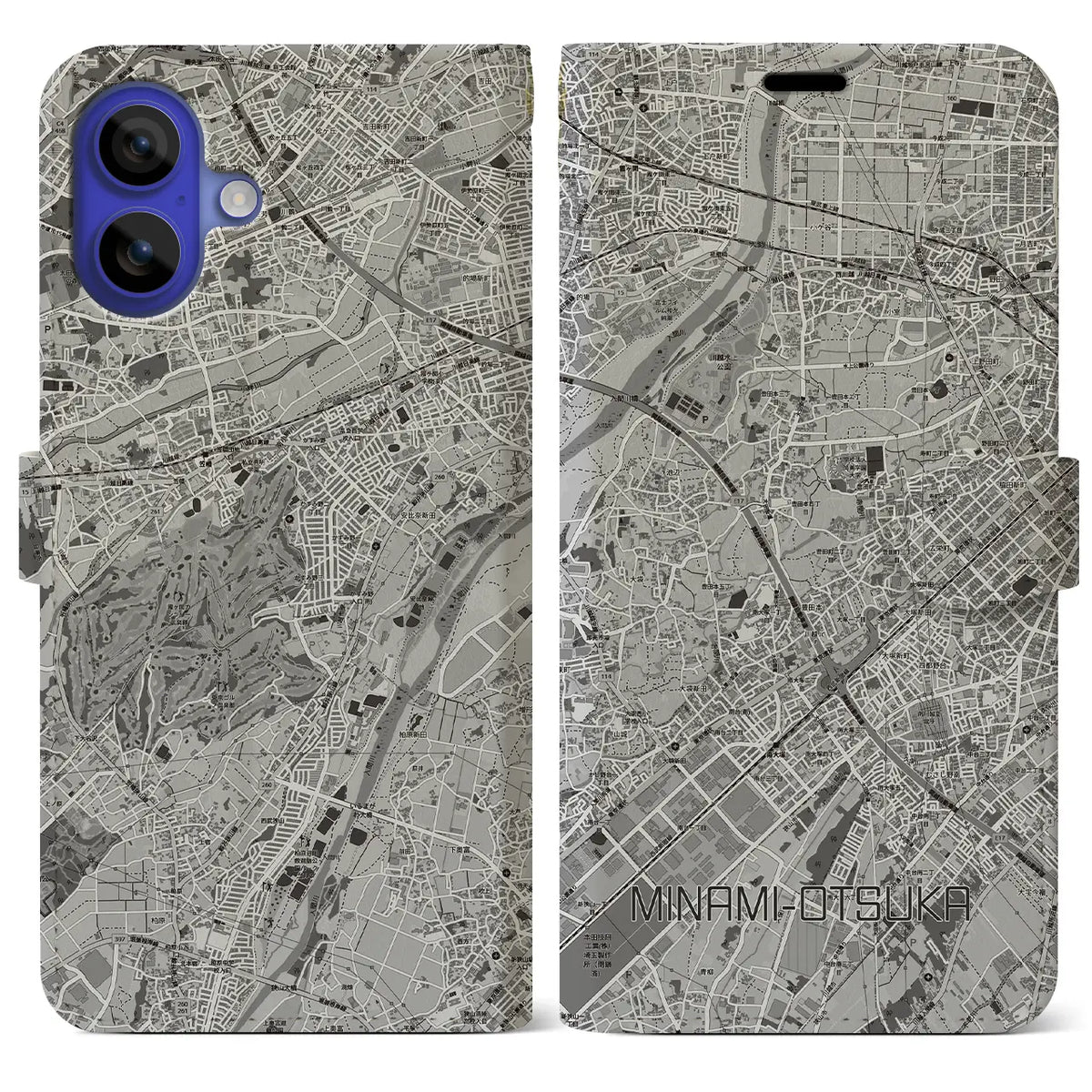 【南大塚（埼玉県）】地図柄iPhoneケース（手帳タイプ）