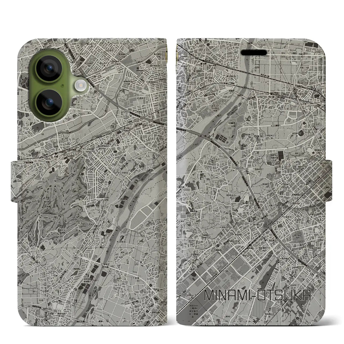 【南大塚（埼玉県）】地図柄iPhoneケース（手帳タイプ）