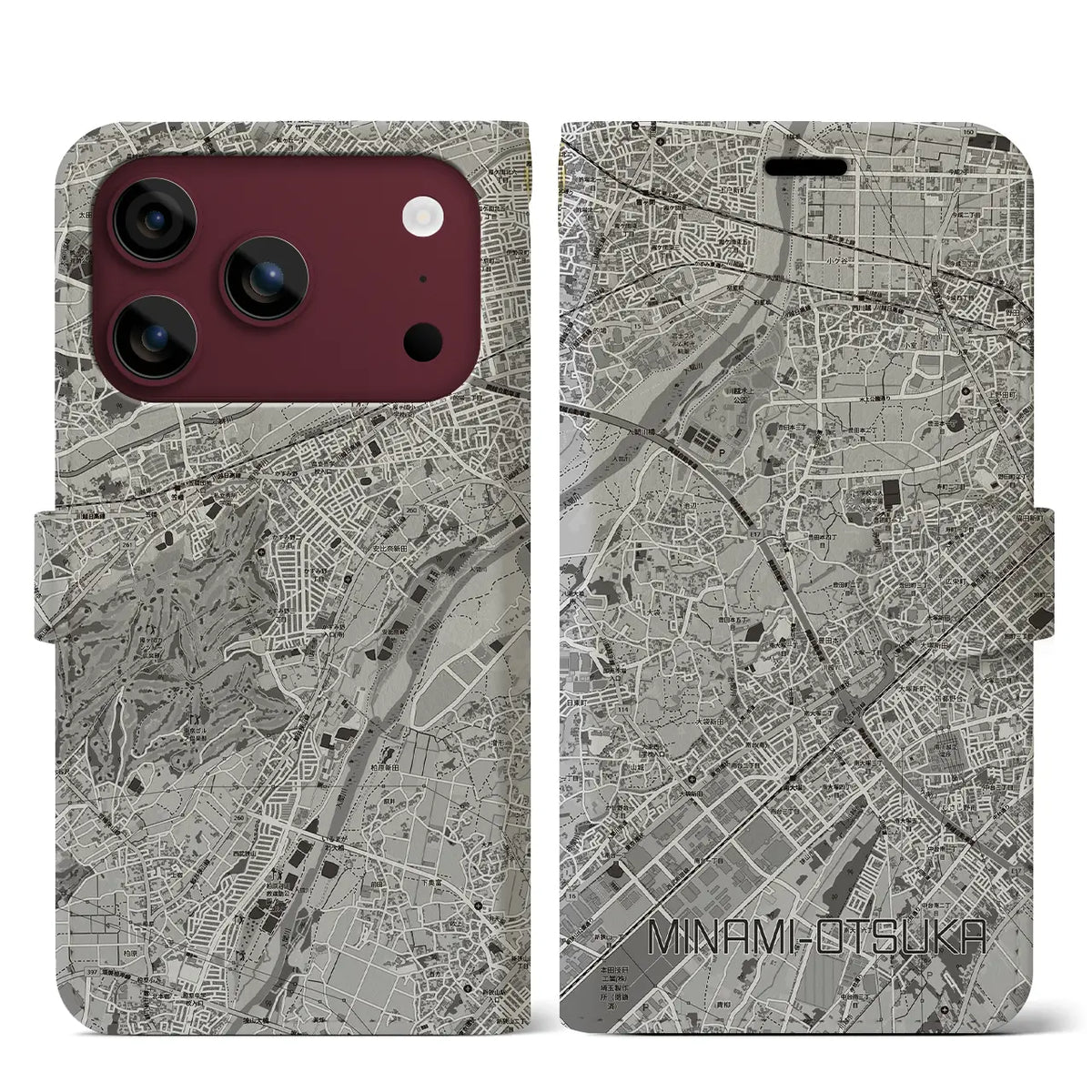 【南大塚（埼玉県）】地図柄iPhoneケース（手帳タイプ）