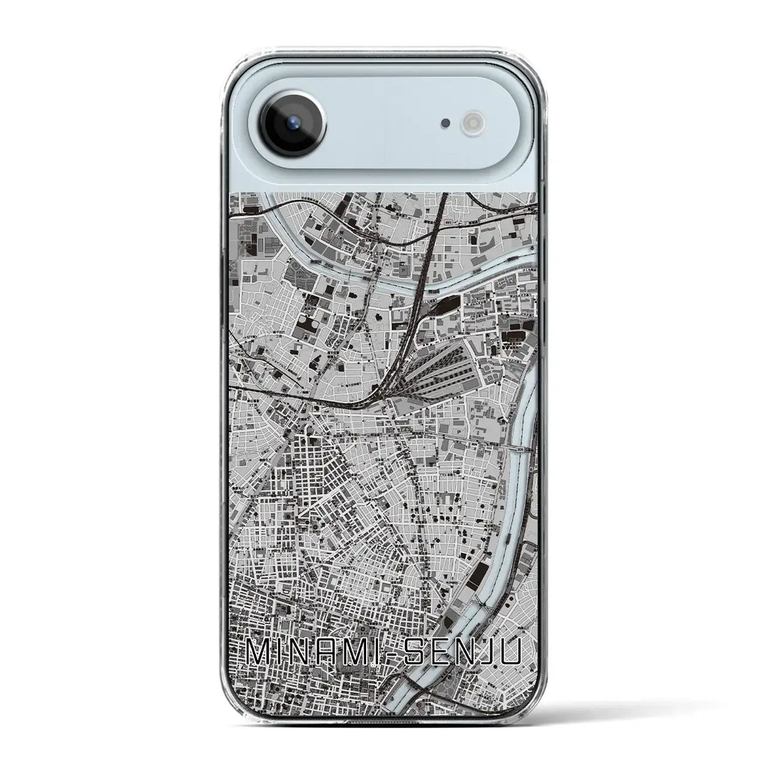 【南千住（東京都）】地図柄iPhoneケース（クリアタイプ）モノトーン・iPhone 17 Pro Max 用