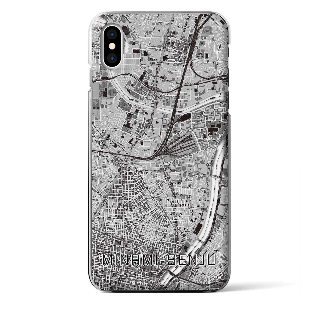 【南千住（東京都）】地図柄iPhoneケース（クリアタイプ）モノトーン・iPhone XS Max 用