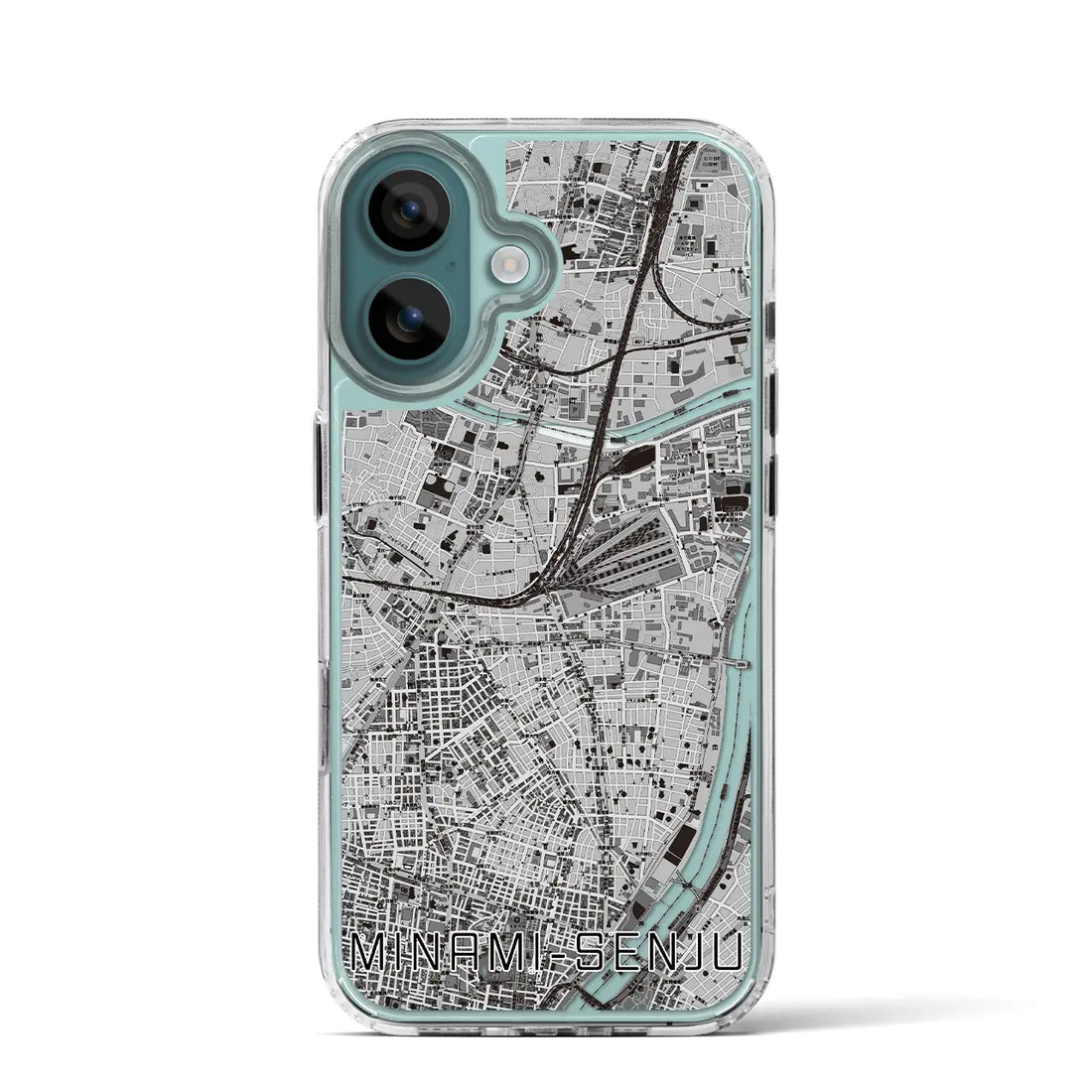 【南千住(東京都)】地図柄iPhoneケース(MagSafeタイプ)モノトーン・iPhone 16 Pro 用